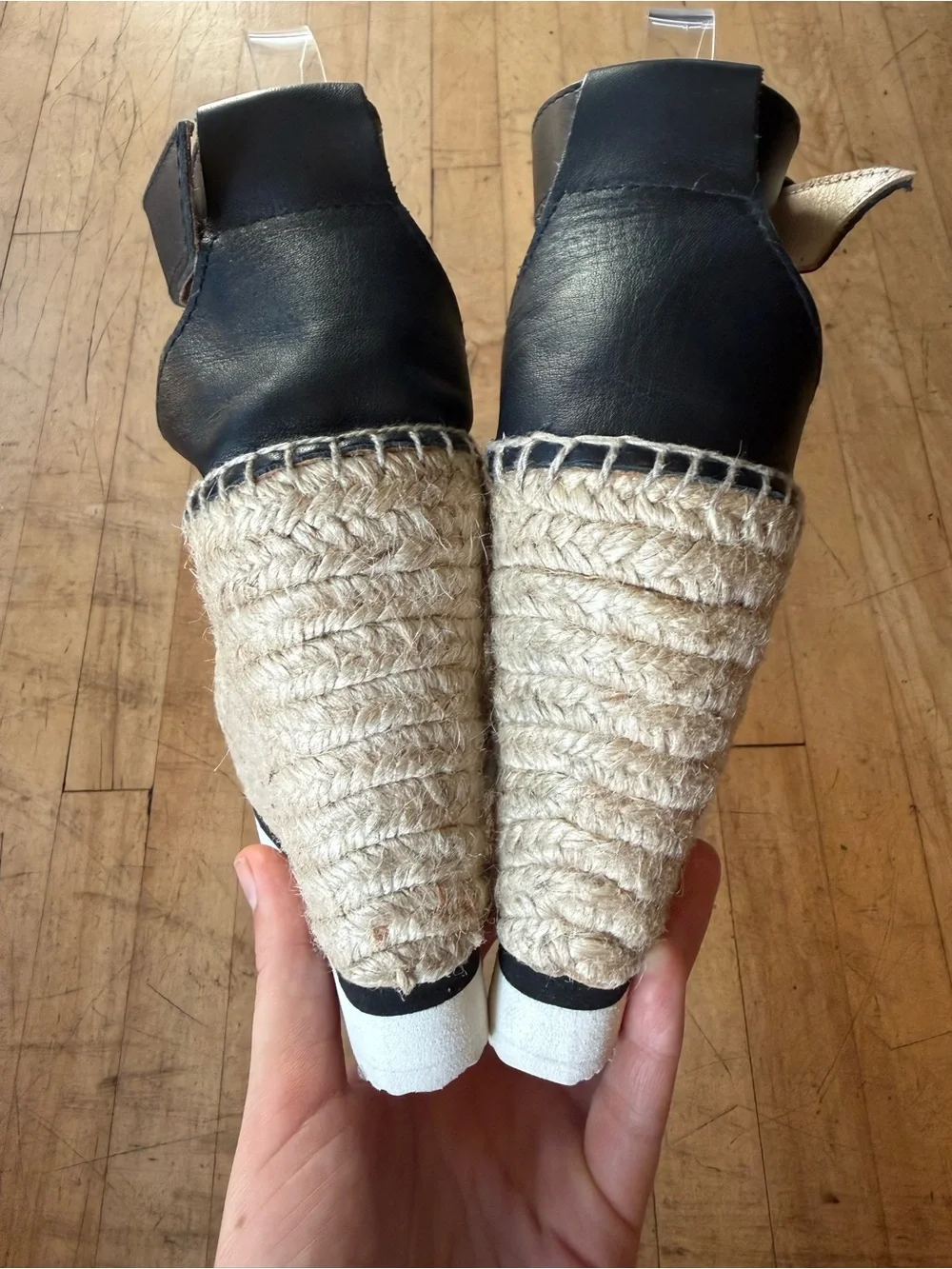 SEE BY CHLOE Platform Espadrille Wedge Heels Glyn Open Toe Leather Ankle Strap